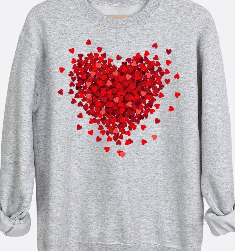 3D Heart Graphic Sweatshirt