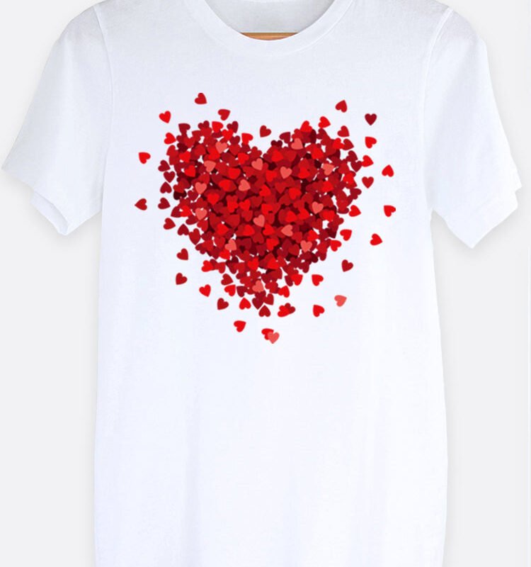 3D Heart Graphic Tee