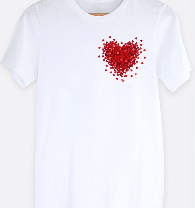 3D Mini Heart Pocket Graphic Tee