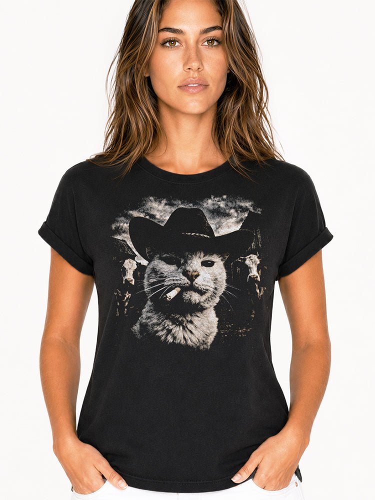 Cowboy Cat Selfie Graphic Tee
