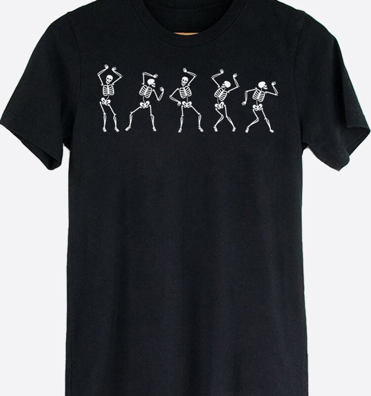 Five Dancing Skeletons Graphic Tee