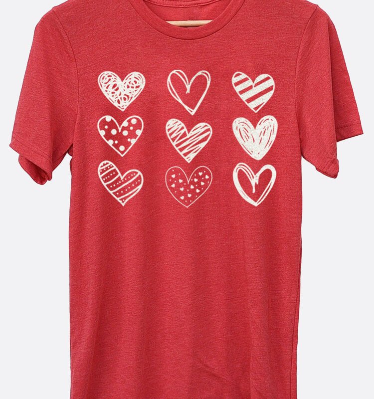 Doodle Hearts Graphic Tee