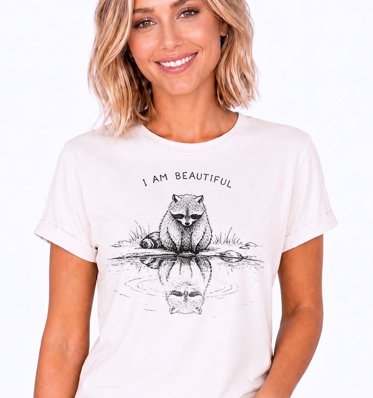 I Am Beautiful Raccoon Graphic Tee