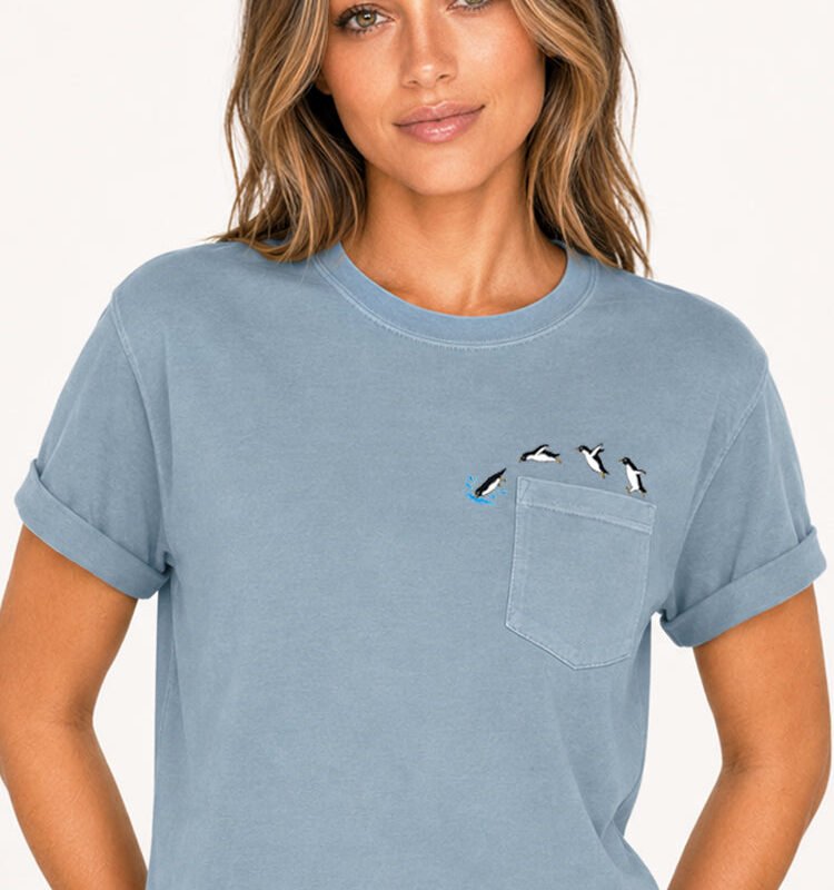Jumping Penguins Pocket Tee