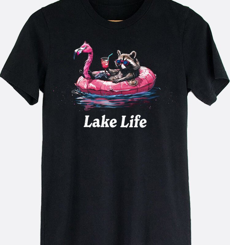 Lake Life Raccoon Graphic Tee
