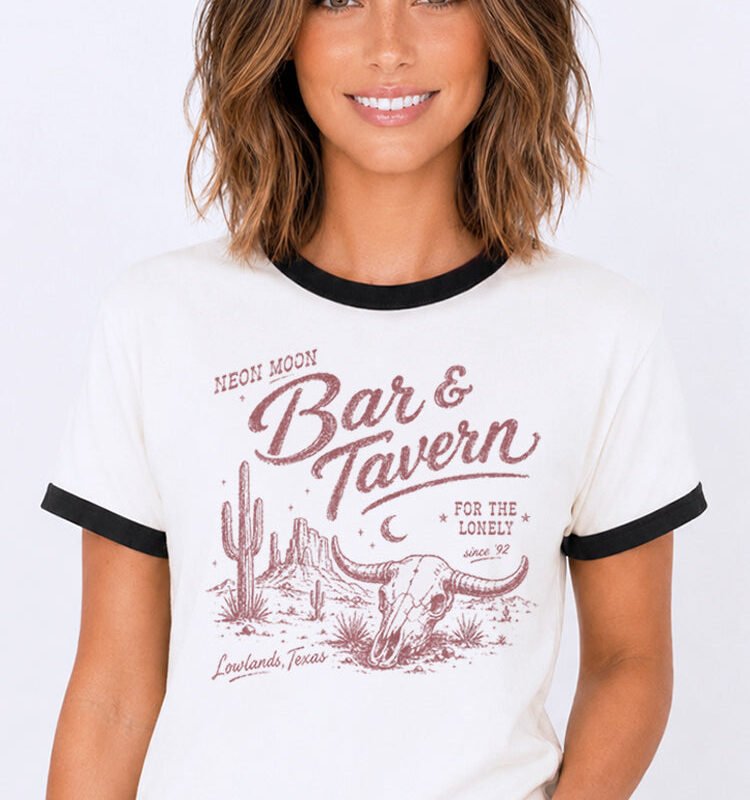 Neon Moon Ringer Tee