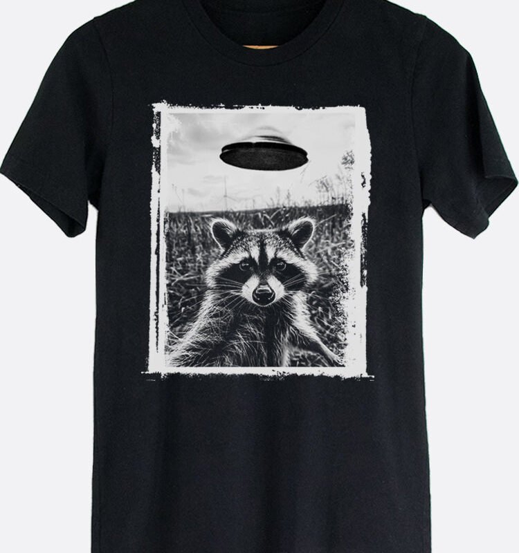 Raccoon & UFO Selfie Graphic Tee