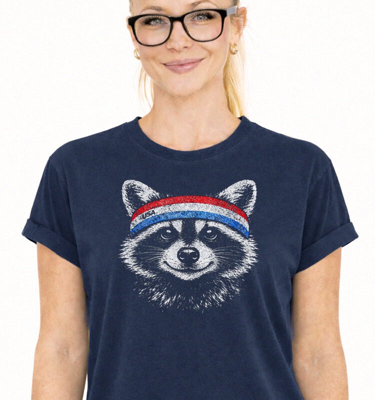 Raccoon USA Headband Graphic Tee