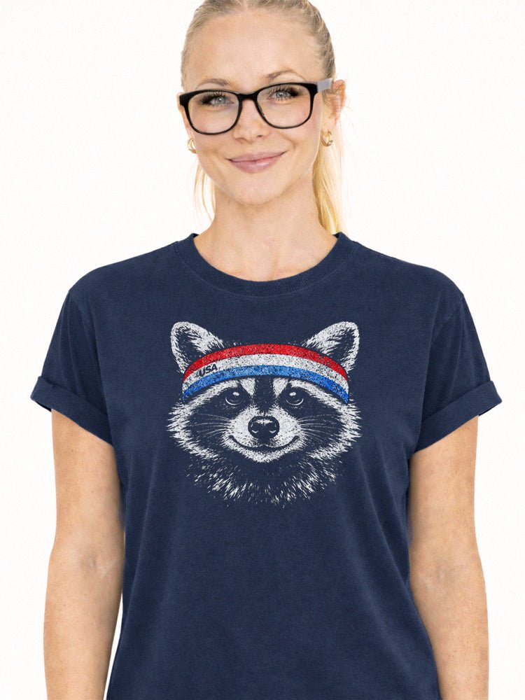 Raccoon USA Headband Graphic Tee