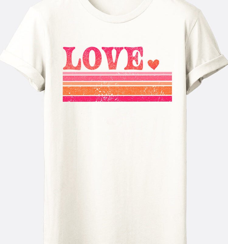 Retro Love Stripe Graphic Tee