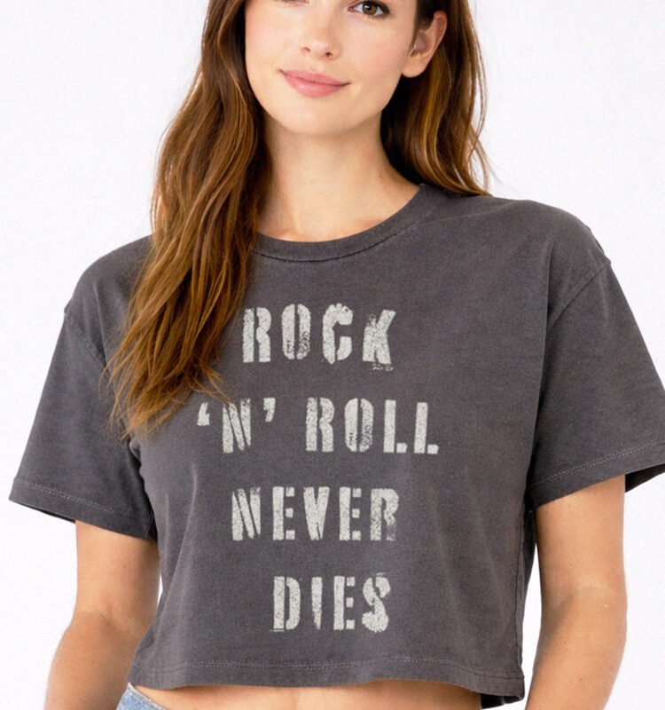 Rock N' Roll Never Dies Crop Tee